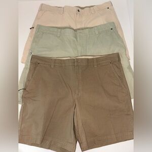 BUNDLE of 3 Columbia men’s Cotton Canvas tan olive brown Hiking Shorts Size 42